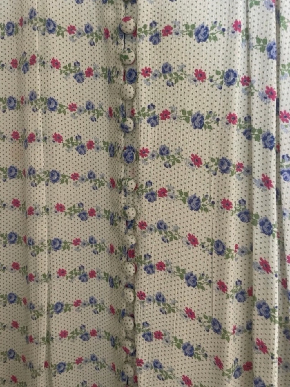 LoveShackFancy Floral Appliqué V-Neck Maxi Dress in White with Pastel Flowers - Picture 5 of 5